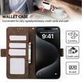 thumbnail image 5 of SaniMore for Samsung Galaxy A15 Case, Kickstand PU Leather Magnetic Protective Flip Cover with [RFID Blocking] [3 Card Slots] [TPU Interior Case] Compatible with Samsung Galaxy A15, Brown, 5 of 6