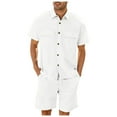 thumbnail image 1 of toraway Mens Suits 2 Piece Plus Size Mens Spring and Summer Leisure Sports Comfortable Breathable Sweat Absorbing Short Sleeved Shorts Two Piece Set XXL, 1 of 4
