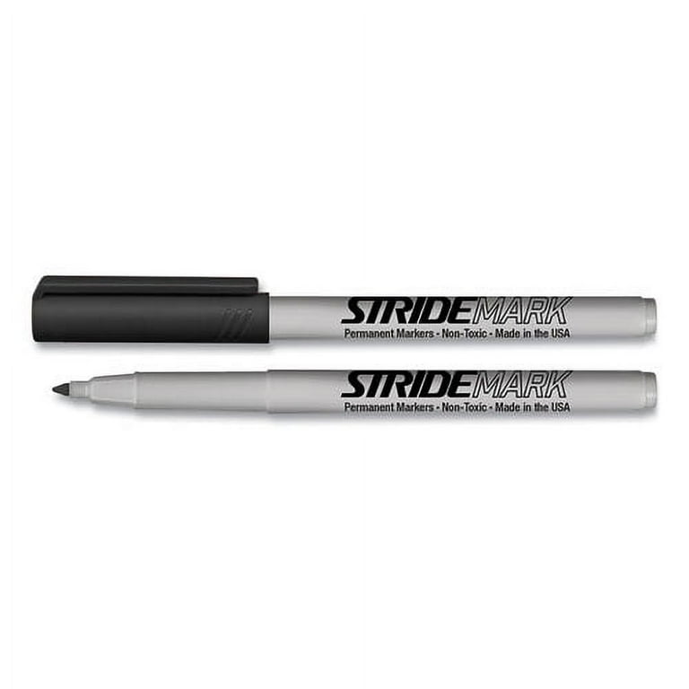 StrideMark Permanent Marker, Fine Bullet Tip, Black, 12/Box StrideMark Permanent Marker, Fine Bullet Tip, Black, 12/Box