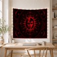 thumbnail image 5 of Anthropomorphic Sun and Moon Face Against Black, Mystical Illustration for Occult Enthusiasts, Sacred Geometry Decor, Halloween Gift, Tapestry Wall Hanging for Bedroom and Living Room, 5 of 7