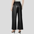 thumbnail image 5 of GNFQXSS Women's High Waisted Belted Wide Leg Faux Leather Pants with Pockets Dressy Trousers for Office Evening & Fashion Events Black S, 5 of 8