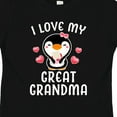 thumbnail image 4 of Inktastic I Love My Great Grandma with Cute Penguin and Hearts Girls Toddler T-Shirt, 4 of 5