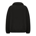 thumbnail image 3 of WEIYLL Womens Fleece Jacket Soft Turtleneck Half Zip Solid Color Color Black Fall Clothes Size XL, 3 of 5