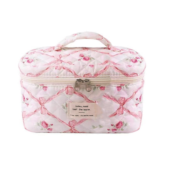 Event & Party Cute Makeup Bag Flower Quilted Travel Storage Organizer for Accessories