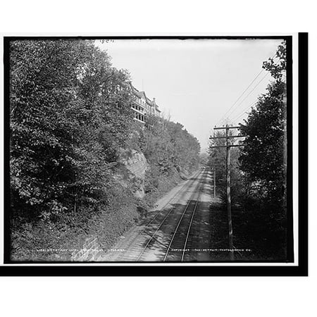 Historic Print, Kittatinny Hotel [i.e. House] from railway crossing, 16" x 20"