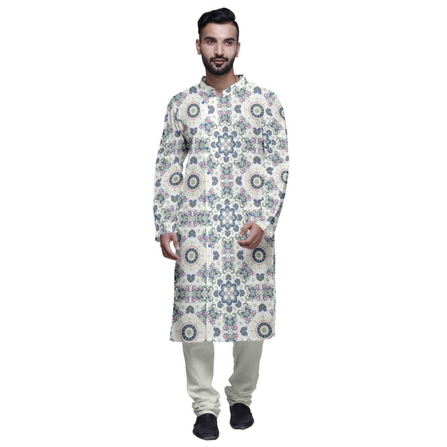 Atasi Kurta Imprimé de Designer pour Garçons Ensemble Kurta Pyjama Décontracté Vêtements Ethniques d'Été