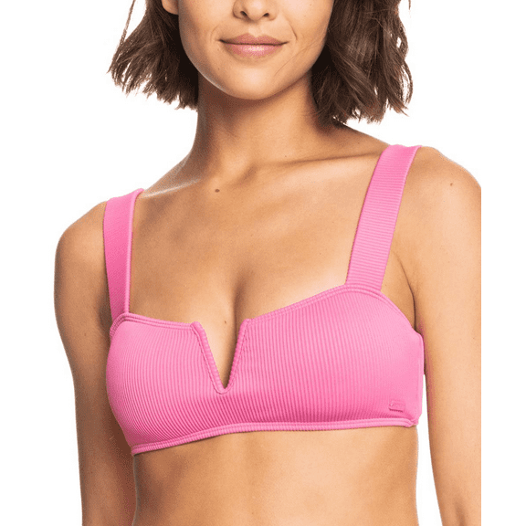 Roxy PINK GUAVA Juniors' Love the Vanuatu Bikini Swim Top, US Small/Petite