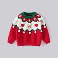 thumbnail image 3 of GYRATEDREAM Toddler Kids Girl Boy Christmas Sweater Long Sleeve Xmas Bear Knitted Crewneck Tops Baby Autumn Winter Warm Pullover for 5-6 Years Red, 3 of 7