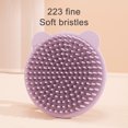 thumbnail image 3 of Baby Bath Brushes, Pack of 2, Cradle Cap Brushes, Baby Bath Silicone Brushes, Soft Sensory Scrubber, Bristles Handle Bear Pattern Infant Body Brush for Daily (Green&Purple), 3 of 8