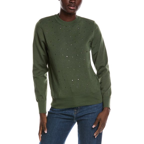 Nanette Nanette Lepore womens Studded Front Sweater, m, Green