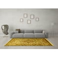 thumbnail image 3 of Ahgly Company Machine Washable Indoor Round Medallion Yellow Traditional Area Rugs, 6' Round, 3 of 4