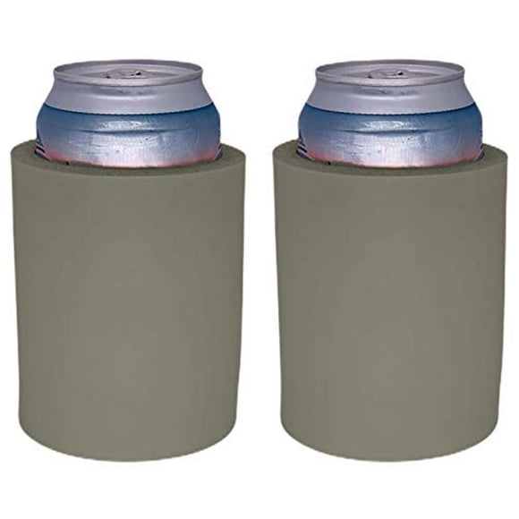 Enfriador de latas Old School de espuma gruesa en blanco (paquete de 2 grises)