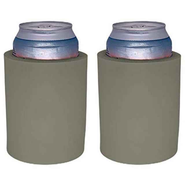 Enfriador de latas Old School de espuma gruesa en blanco (paquete de 2 grises)