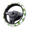 thumbnail image 5 of YFYANG Universal Elastic Green Four Leaf Clover Pattern Car Steering Wheel Cover, Non-Slip Sweat Absorbent, 5 of 8