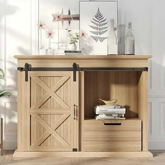 2.5FT Super Mini Sliding Barn Door Hardware Kit for Single Door Cabinet, Small Barn Door Hardware Track Kit for TV Stand, Cupboards, Storage Cabinets, Wardrobes, J Shape Hanger (No Cabinet)