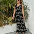 thumbnail image 6 of Arrow Chevron Symbol Black Arrows Dress Summer Street Style Bohemia Long Dresses Female Sleeveless Printed Maxi Dress, 6 of 9