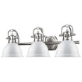 thumbnail image 2 of Beaumont Lane 3 Light Steel Vanity Light in Pewter and White, 2 of 3