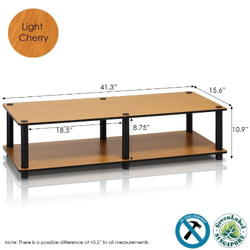 Furinno 11174DC BK //BK Just No Tools Dark Cherry Mid Television Stand with Black Tube