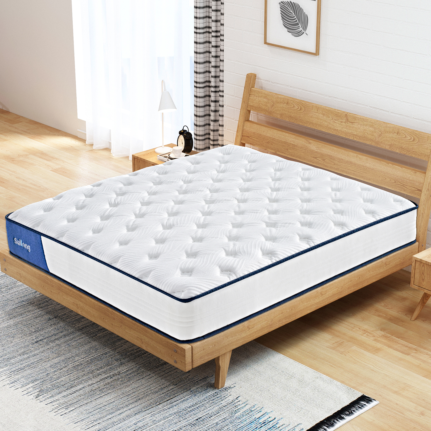 SUI LONG 10” Hybrid of Gel Memory Foam and Pocket Coils Mattress, Twin