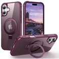 thumbnail image 1 of For iPhone 16 Case Compatible with MagSafe Ring Holder Kickstand TPU+PC Phone Cover - Blue, 1 of 5