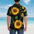 thumbnail image 4 of Balery Sunflowers3 Camisas hawaianas de manga corta para hombre, camisas playeras de corte holgado, camisas de vacaciones con botones,3X-Large, 4 of 7