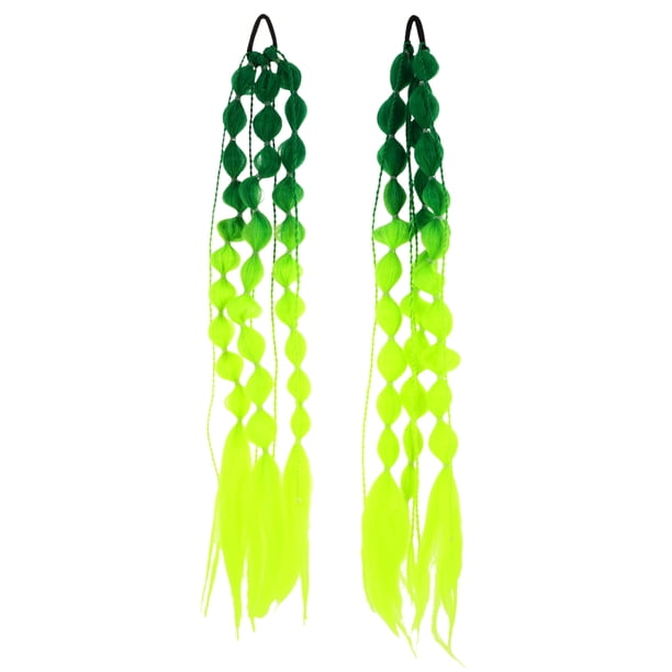 Peluca Afro larga con lazos para el cabello, trenzas de burbujas coloridas, extensiones de cabello para mujeres y niñas, Festival Rave y eventos musicales, 2 uds.