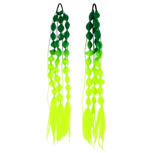 KAKOWELY 2pcs Long Afro Puff Wig with Hair Ties Colorful Bubble Braids Hair Extensions for Women Girls Festival Rave and Music Events,22.44X"X2.76"X0.39"