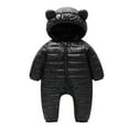 thumbnail image 2 of Toddler Kids Pajamas Onesie for Boys & Girls Snowsuit Baby Girls Boys Winter Warm Bear Ears Hooded Jumpsuit Down Coat Romper Padded Outwear Winter Fall Outfits 18-24 Months, 2 of 4