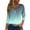 608#Cyan, variant on Women V Neck Button Down 3/4 Length Sleeve Blouse Loose Fit Dressy Casual Top for Work and Outdoor Wear Pink L