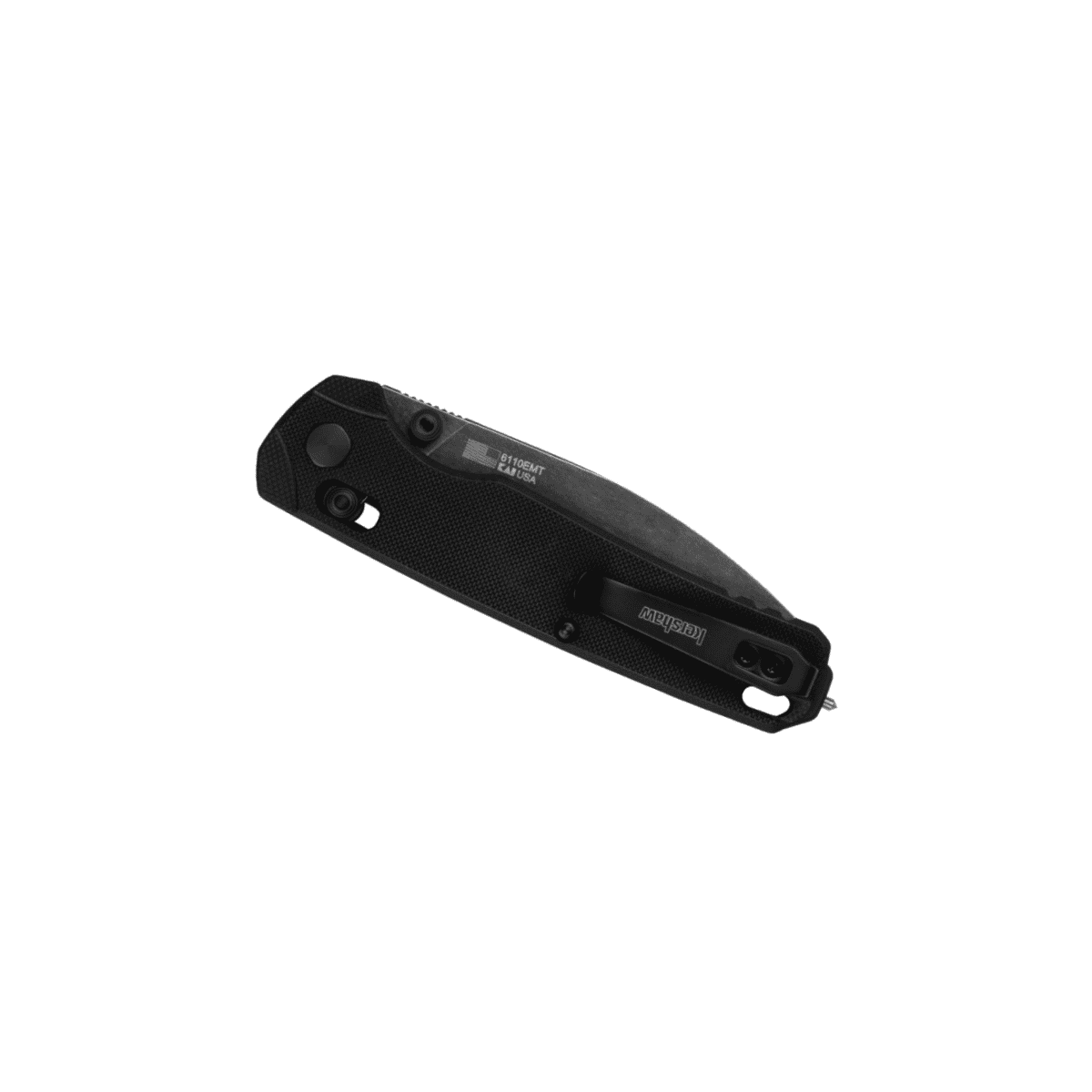 Kershaw Bel Air XL EMT Manual DuraLock Partially Serrated Sheepsfoot Blade EDC Folding Pocket Knife - Black