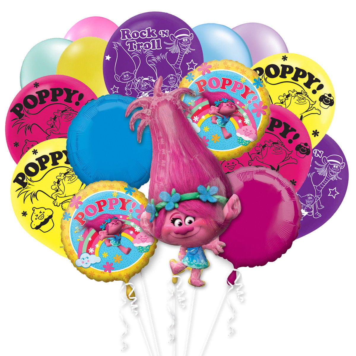 Trolls Poppy Birthday Party Girls Tableware Favor Kids Tablecloth Balloon 