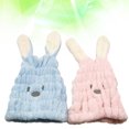 thumbnail image 4 of WORGEOUS 2 piezas lindas tapas de cabello seco oreja de conejo gorro de cabello absorbente de agua tapas de secado de cabello suministros de baño azul cielo y rosa, 4 of 8