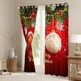 thumbnail image 3 of Feelyou 2pcs Christmas Ball Curtains (42x84), Red White Xmas Snowflake Window Curtains, 3 of 5