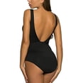 thumbnail image 4 of Womens Swimsuits One Piece Sexy Solid Belly Covering Waist Closing Seaside Trendy Lightweight Delicate Black Swimwear Sizes XL, 4 of 6