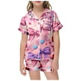 thumbnail image 1 of WEAIXIMIUNG Children's Valentine's Day Printed Short Sleeved Shorts Two Piece Pajama Set 8-9Years, 1 of 4