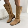 thumbnail image 5 of HAOTAGS Womens Boots, Potined Toe Fall Winter Casual Mid Calf Boots Khaki 6, 5 of 7