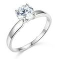 thumbnail image 2 of Wellingsale Ladies Solid 14k White Gold Polished CZ Cubic Zirconia Round Cut Engagement Ring - Size 8.5, 2 of 6