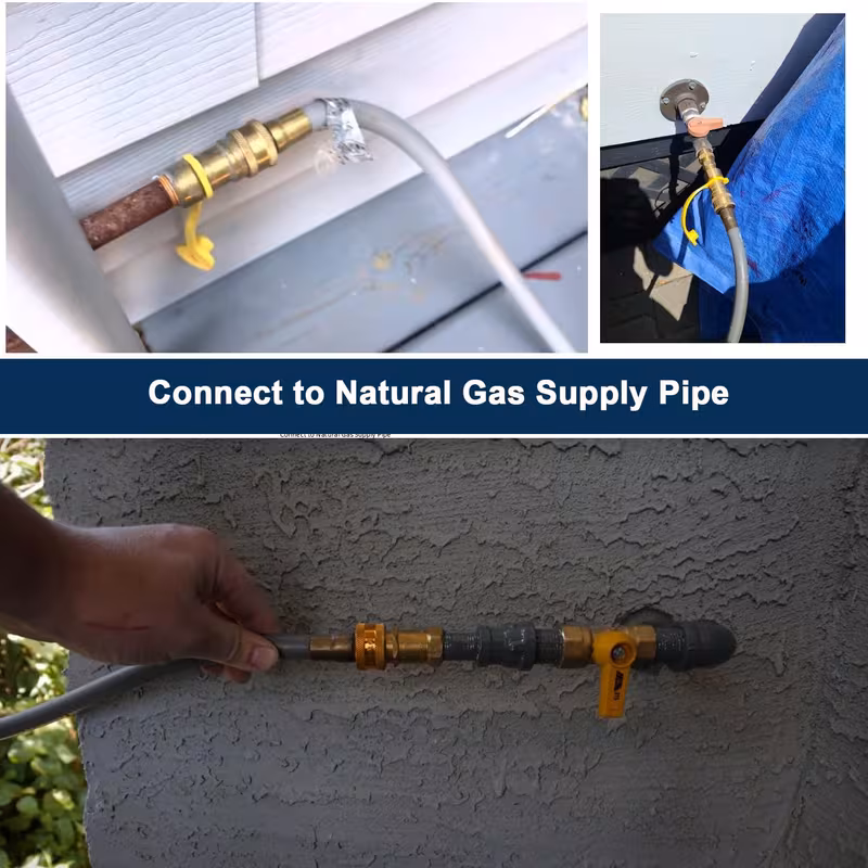 thumbnail image 6 of 36 Feet 3/8" ID Natural Gas Hose, Low Pressure LPG Hose with Quick Connect, for Weber, Char-broil, Pizza Oven, Patio Heater and More, CSA Certified, 6 of 6
