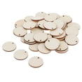 thumbnail image 4 of ZheElen 50x Pièces Rondes Non Finies Plaques Disques en Bois Bûche avec Trou 29mm, 4 of 6