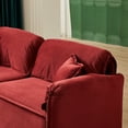 thumbnail image 5 of Luxury Modern Sofa in Velvet, Loveseat Sofa Couch with Backrests and Pillows,  Comfy Upholstered Furniture with Solid Wood Frame for Living Room, Apartment, Studio,  Red, 5 of 7