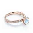 thumbnail image 3 of JeenMata 1 Carat Round Cut Blue Moonstone and Moissanite Infinity Twisted Engagement Ring in 18k Rose Gold over Silver, 3 of 6