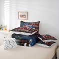 thumbnail image 6 of Feelyou Gamepad Lover Boys Twin Bedding Sets 7-Piece, Rustic Wooden Cabin Bedding Comforter Set, Retro American Flag Reversible Sheet Sets, Ultra Soft Bedroom Decor, 6 of 8