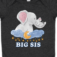 thumbnail image 4 of Inktastic Big Sis Cute Elephants with Moon and Stars Girls Baby Bodysuit, 4 of 5
