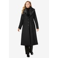 thumbnail image 2 of Jessica London Women's Plus Size Long Wool-Blend Coat With Faux Fur Collar, 2 of 6