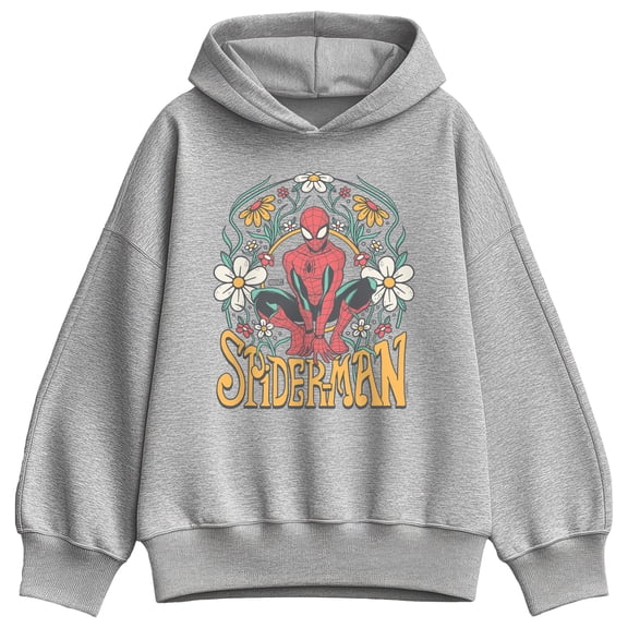 Marvel - Spider-Man Florals Oversized Fleece Hoodie Sweatshirt