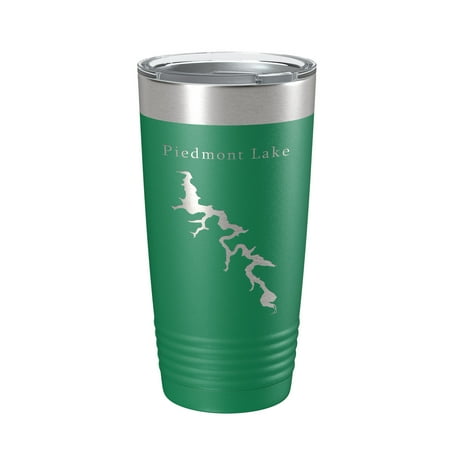 

Piedmont Lake Map Tumbler Travel Mug Insulated Laser Engraved Coffee Cup Ohio 20 oz Green
