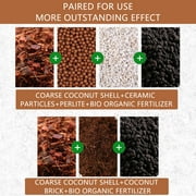 Bfogop Coco Husk Chips for Plants- Organic Coconut Coir Chips Brick with Low EC & PH Balance, Compressed Coconut Substrate Coco Chips Mulch Medium for Garden, Flowers, Plants