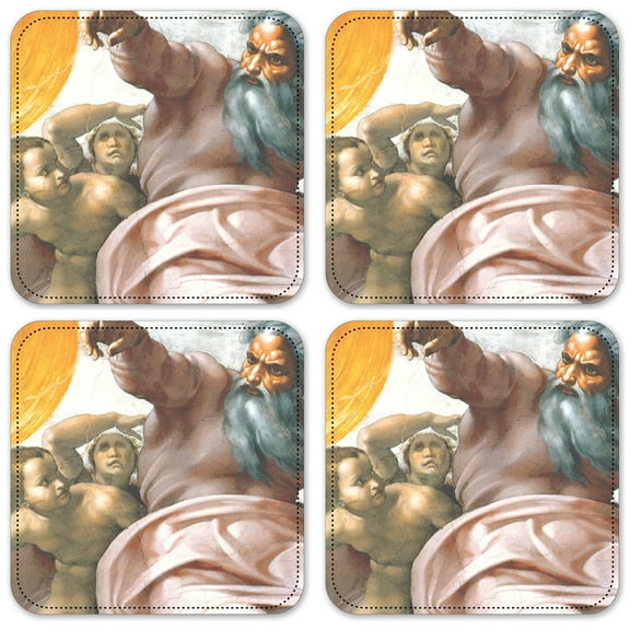 Vinyl Drink Coasters - Set of 4 - Michelangelo: Sistine Chapel