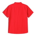 thumbnail image 5 of Kalauyu Men's Mandarin Collar Shirts Short Sleeve Button Down Shirt Summer Casual Loose Breathable Lightweight Solid Color Shirts, 5 of 5