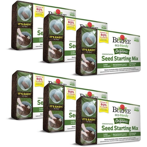 Burpee 8 qt Organic Coir Compressed Seed Starting Mix 6 ...